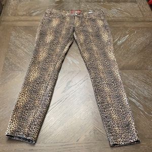 Lucky Brand leopard print animal low rise Charlie skinny denim jeans Size 4